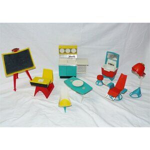 Vintage Topper Penny Brite '63 Kitchen Dinette Lazy Susan, Beauty Parlor, School